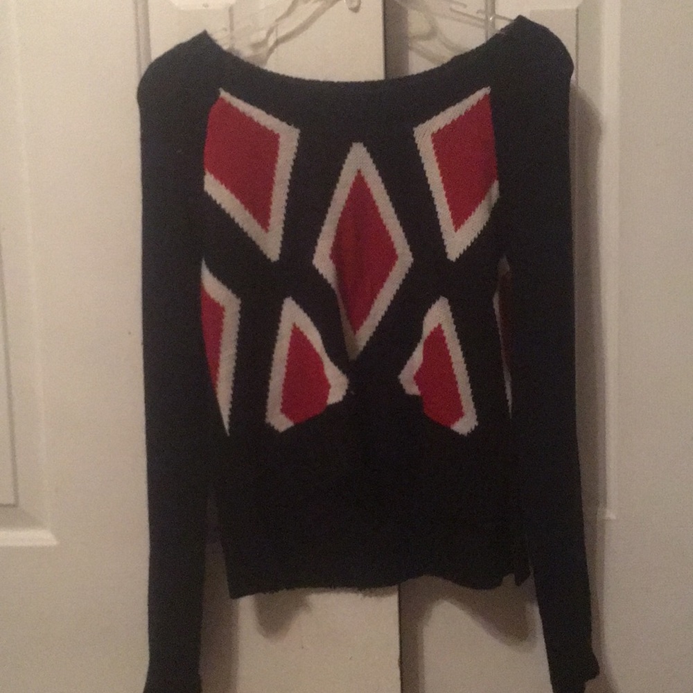 Black and Red Diamond Sweater